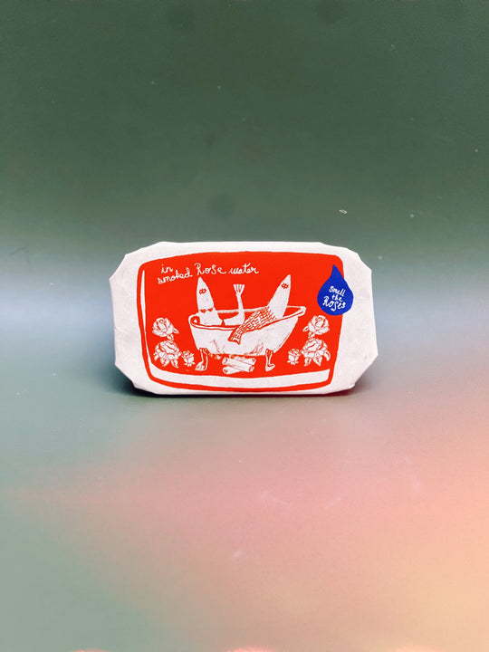 Tinned Fish Candle - Smoked Rose Water (Roses and Campfire Scented) - Knife Shift