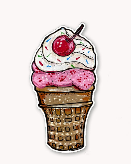 Strawberry Cone Sticker - Knife Shift