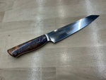 Steaksuki Knife - Orange/Purple Box Elder Burl - CPM154