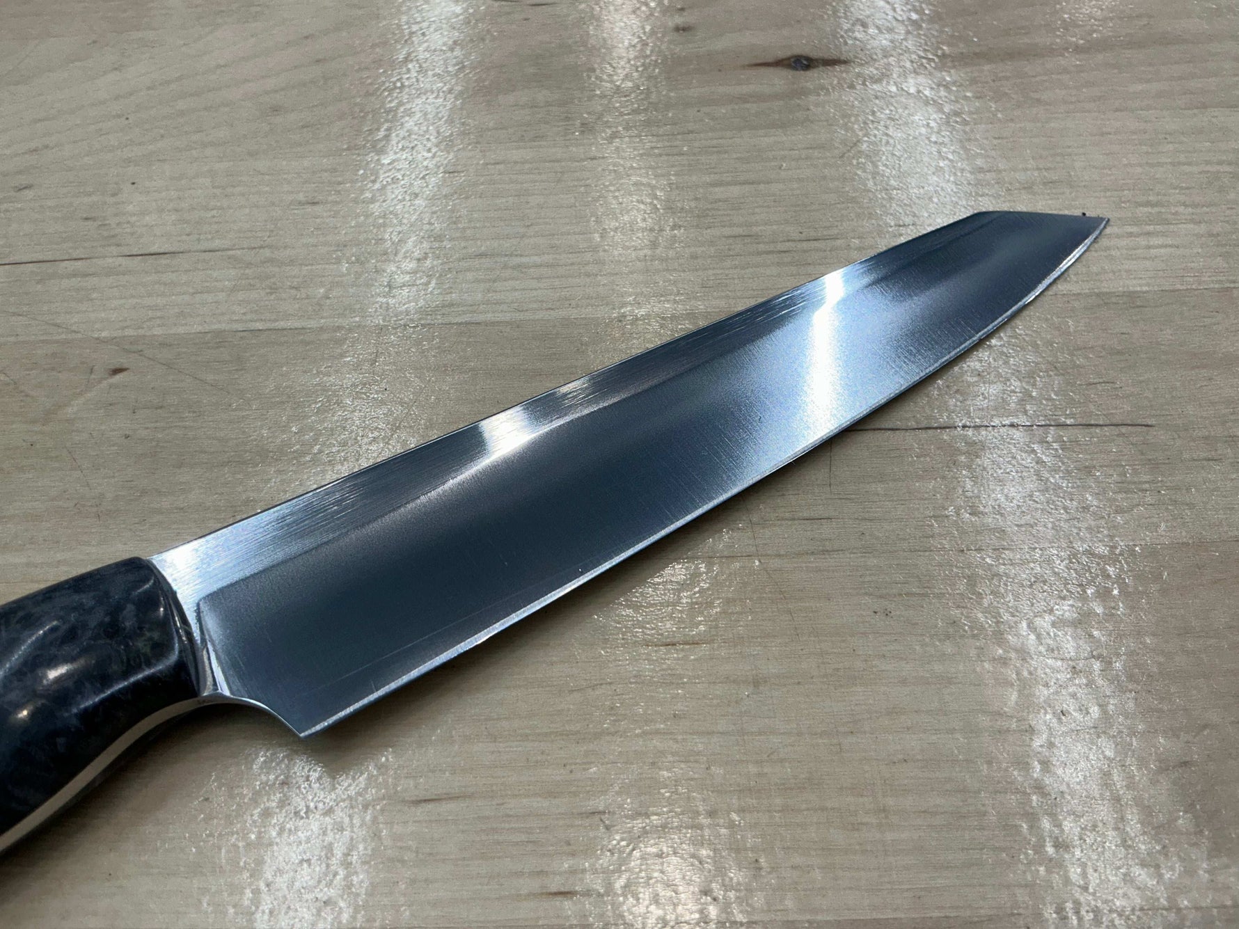 Steaksuki Knife - Blue Box Elder Burl - CPM154