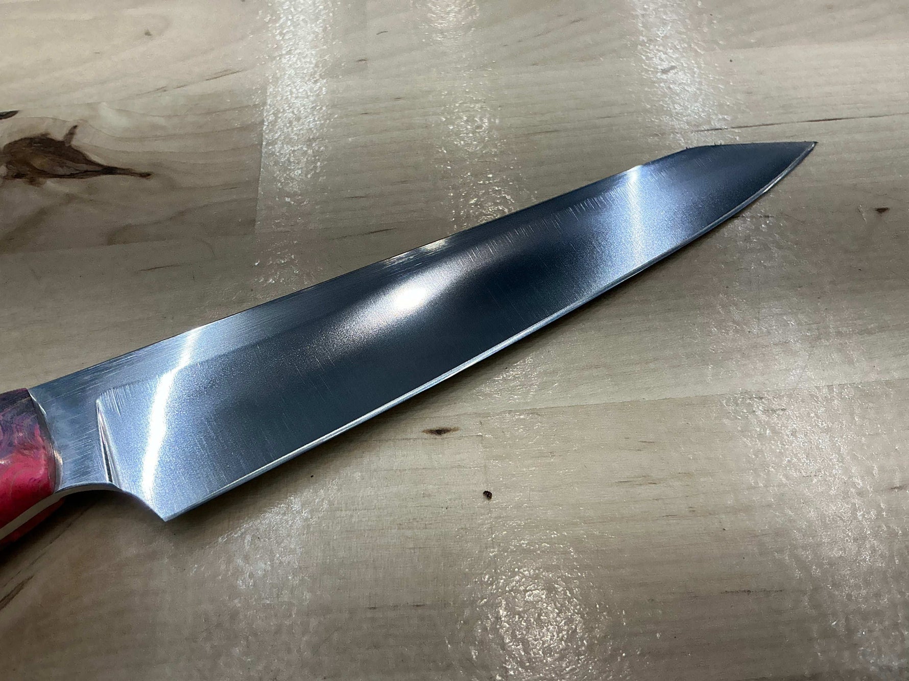 Steaksuki Knife - Pink Box Elder Burl - CPM154