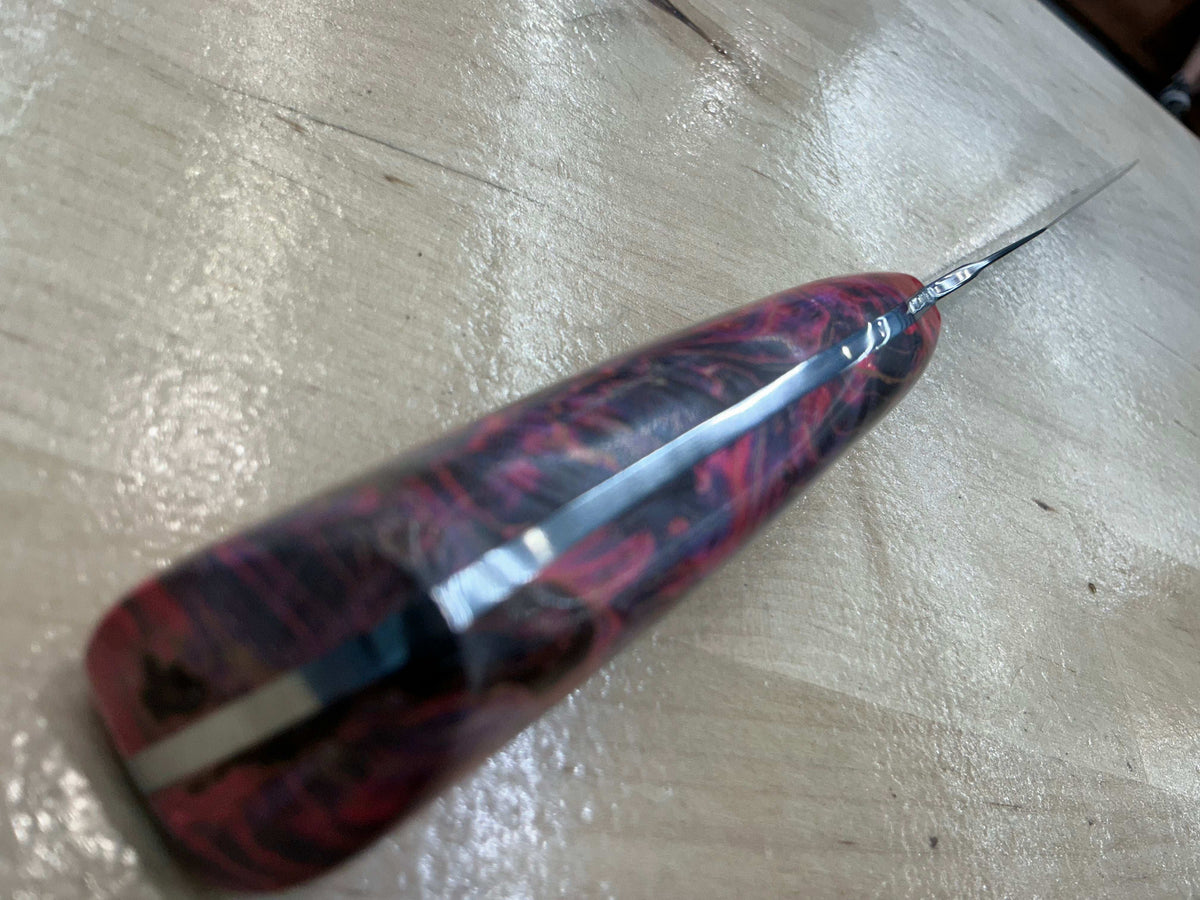 Steaksuki Knife - Pink Box Elder Burl - CPM154