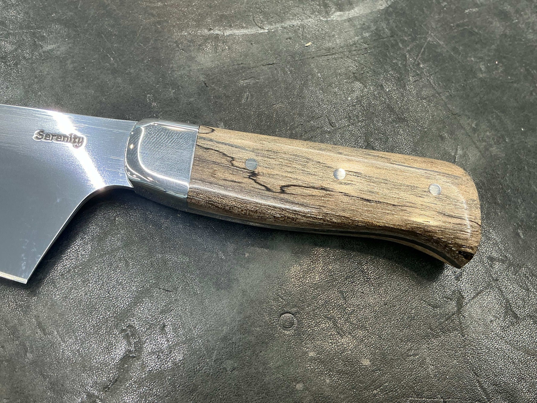 V - Series Petty Knife in CPM154 - 304 SS Bolster & Texas Spalted Pecan - Knife Shift