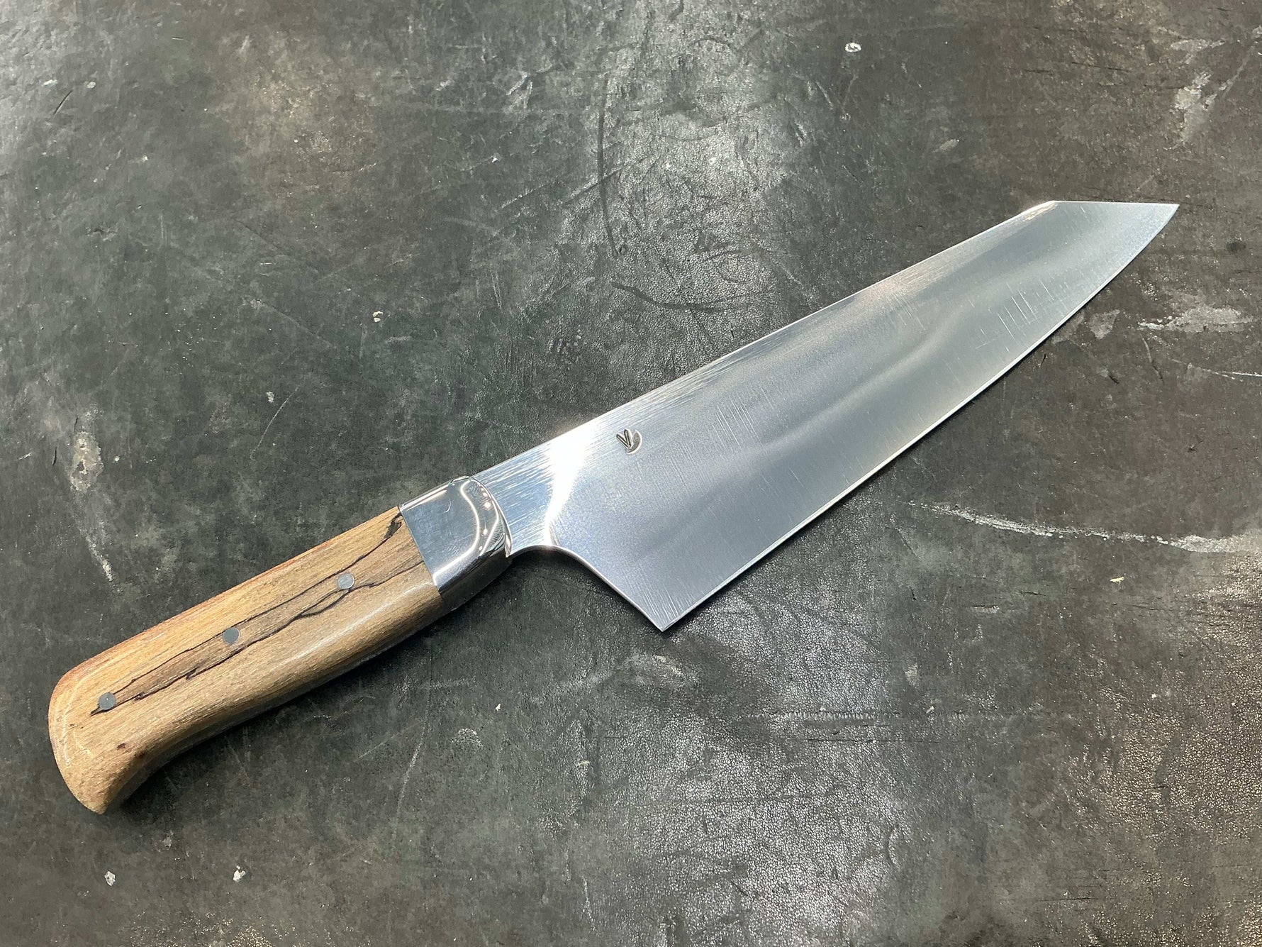 V - Series Petty Knife in CPM154 - 304 SS Bolster & Texas Spalted Pecan - Knife Shift