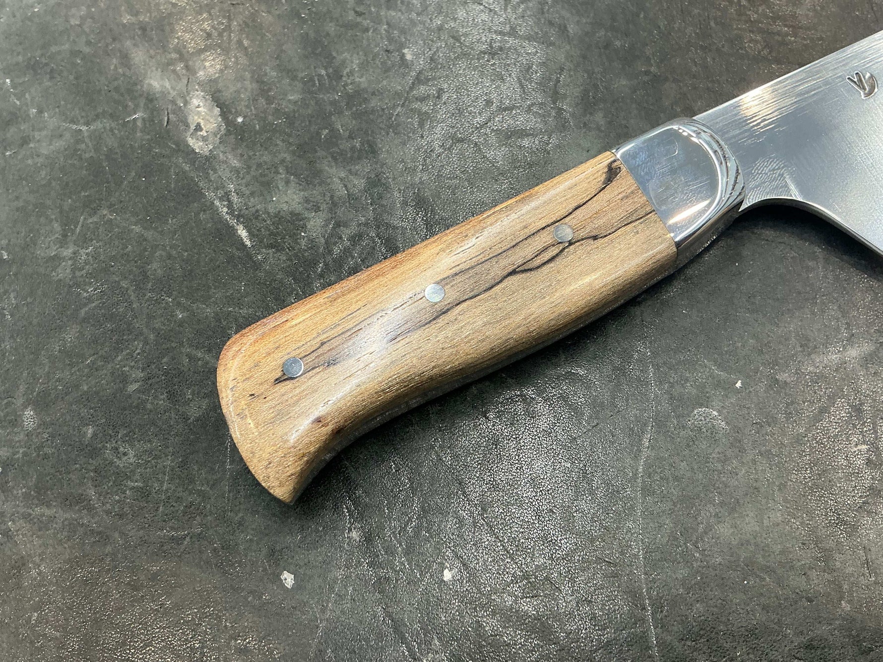 V - Series Petty Knife in CPM154 - 304 SS Bolster & Texas Spalted Pecan - Knife Shift