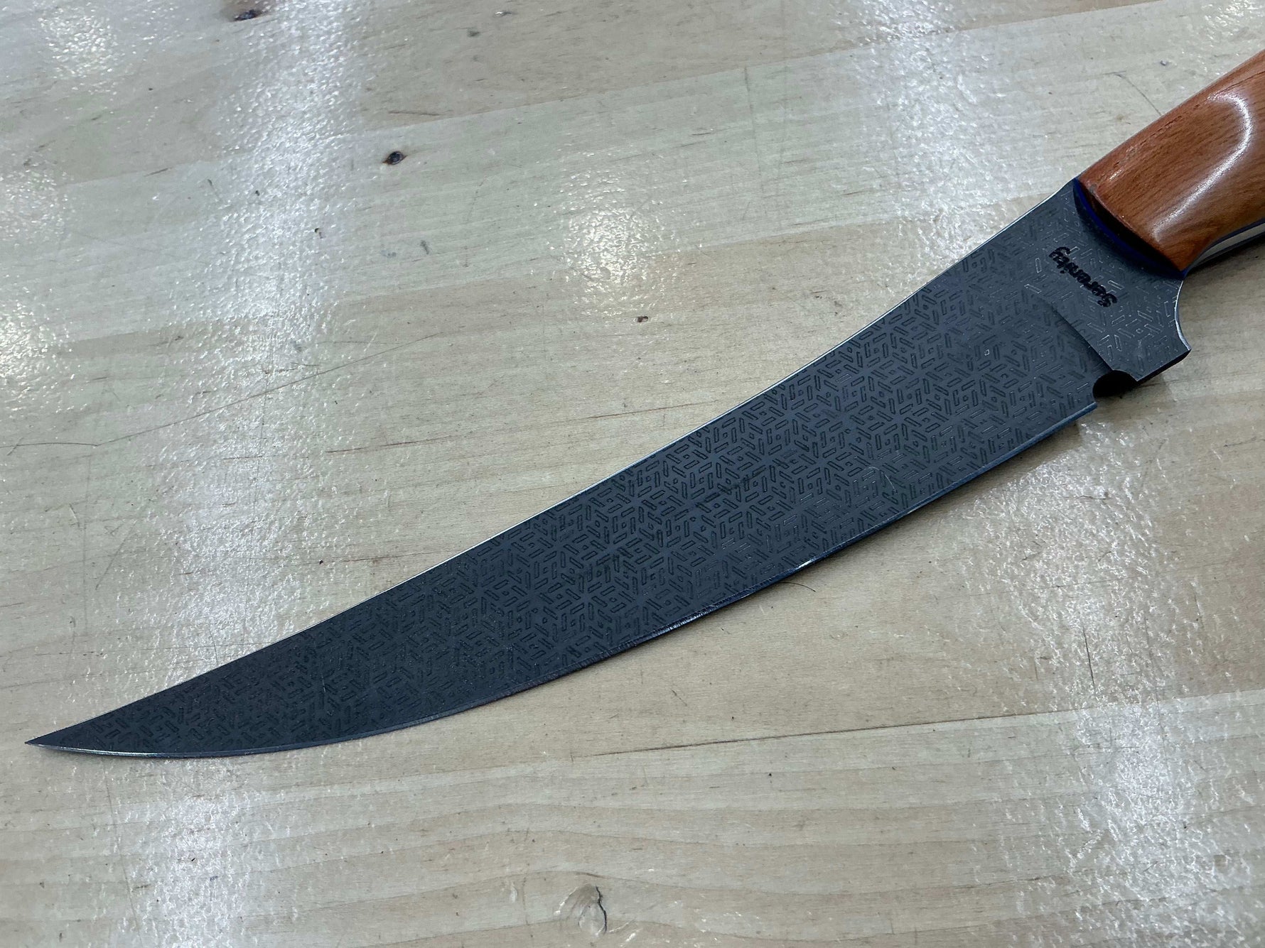 Thick Boning Knife - CPM 154 - Red Spalted Pecan Handle - Knife Shift