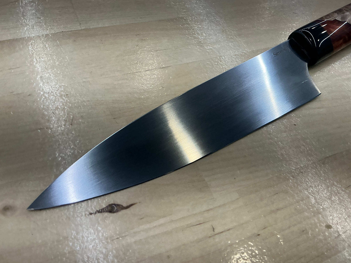 Linear Shiny Wa Handle Gyuto - CPM154 - Hybrid Handle - Knife Shift