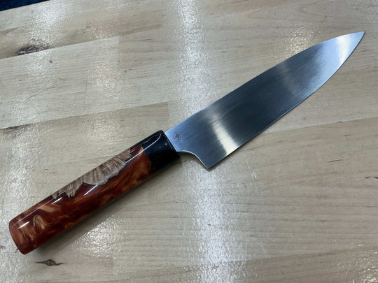 Linear Shiny Wa Handle Gyuto - CPM154 - Hybrid Handle - Knife Shift