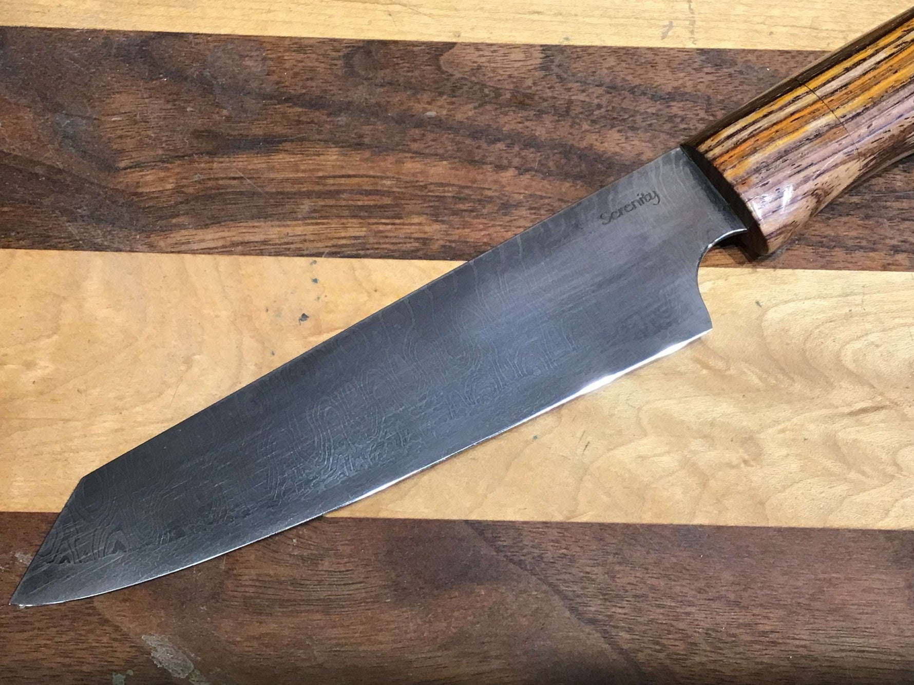 Damascus Petty Knife in White 