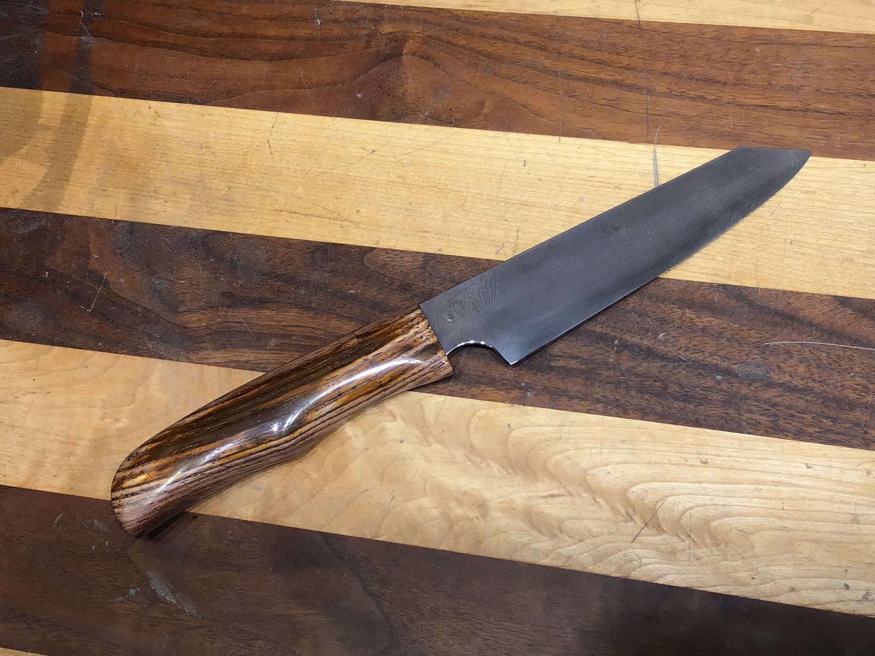 Damascus Petty Knife in White 