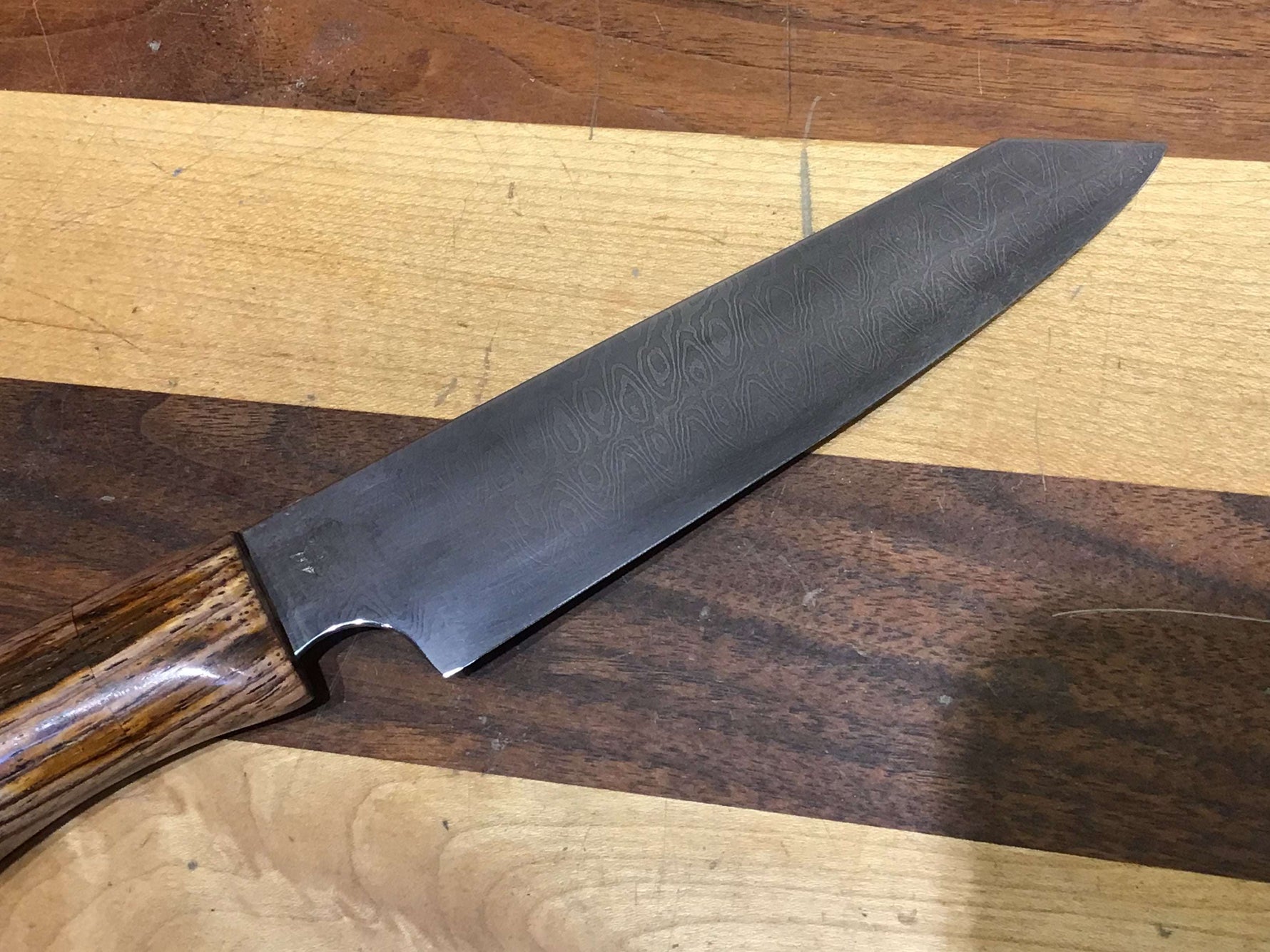 Damascus Petty Knife in White 