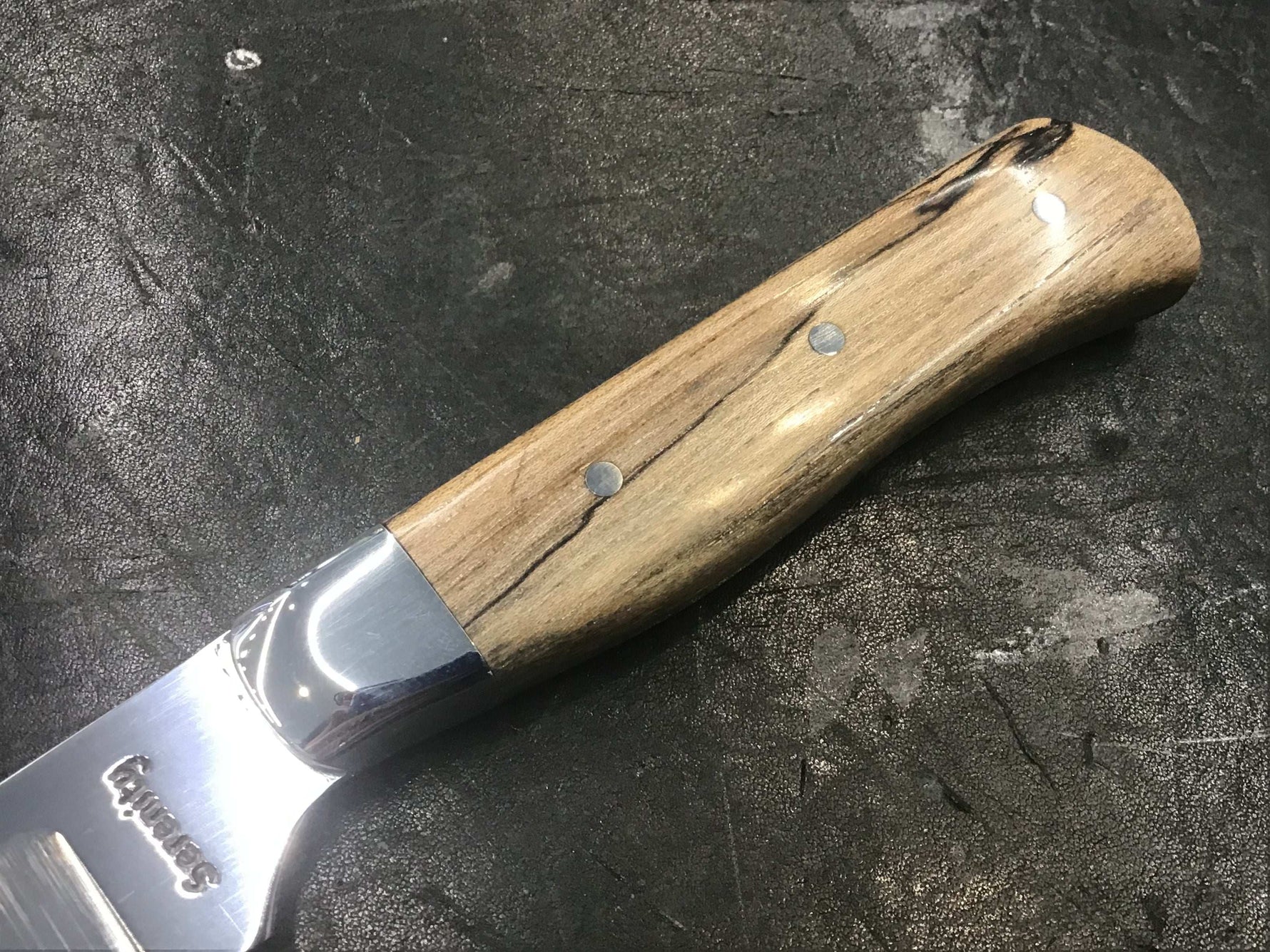 V - Series Paring Knife in CPM 154 - 304 SS Bolster & Texas Spalted Pecan - Knife Shift