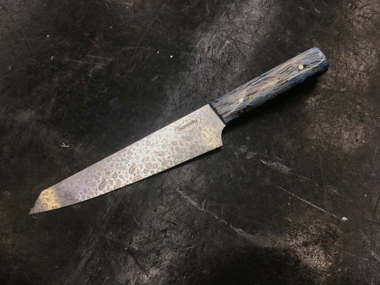 Paisley Petty Knife - Blue Dyed Texas Spalted Pecan - CPM MagnaCut - Knife Shift