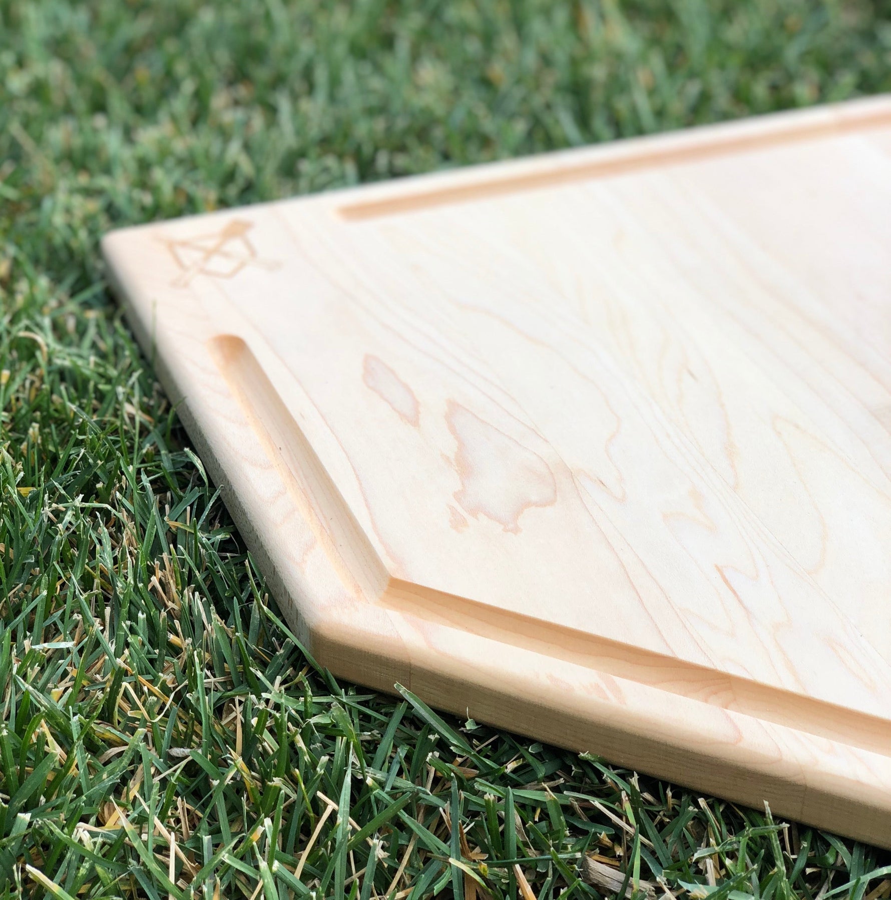 Full Size (17" x 17") Home Plate Cutting Board With Trough - Knife Shift