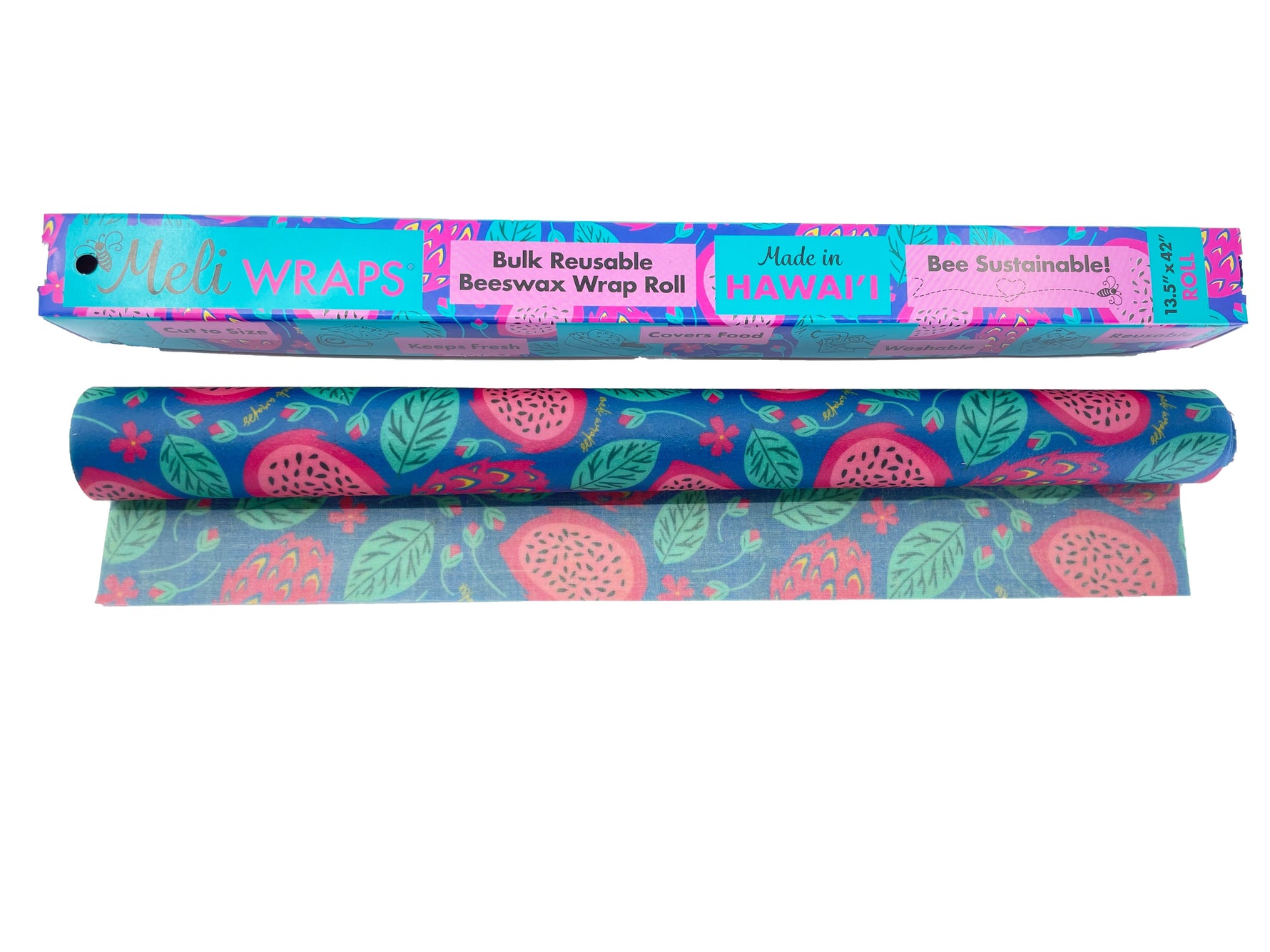 Beeswax Wrap Bulk Roll - Dragonfruit Print - Knife Shift
