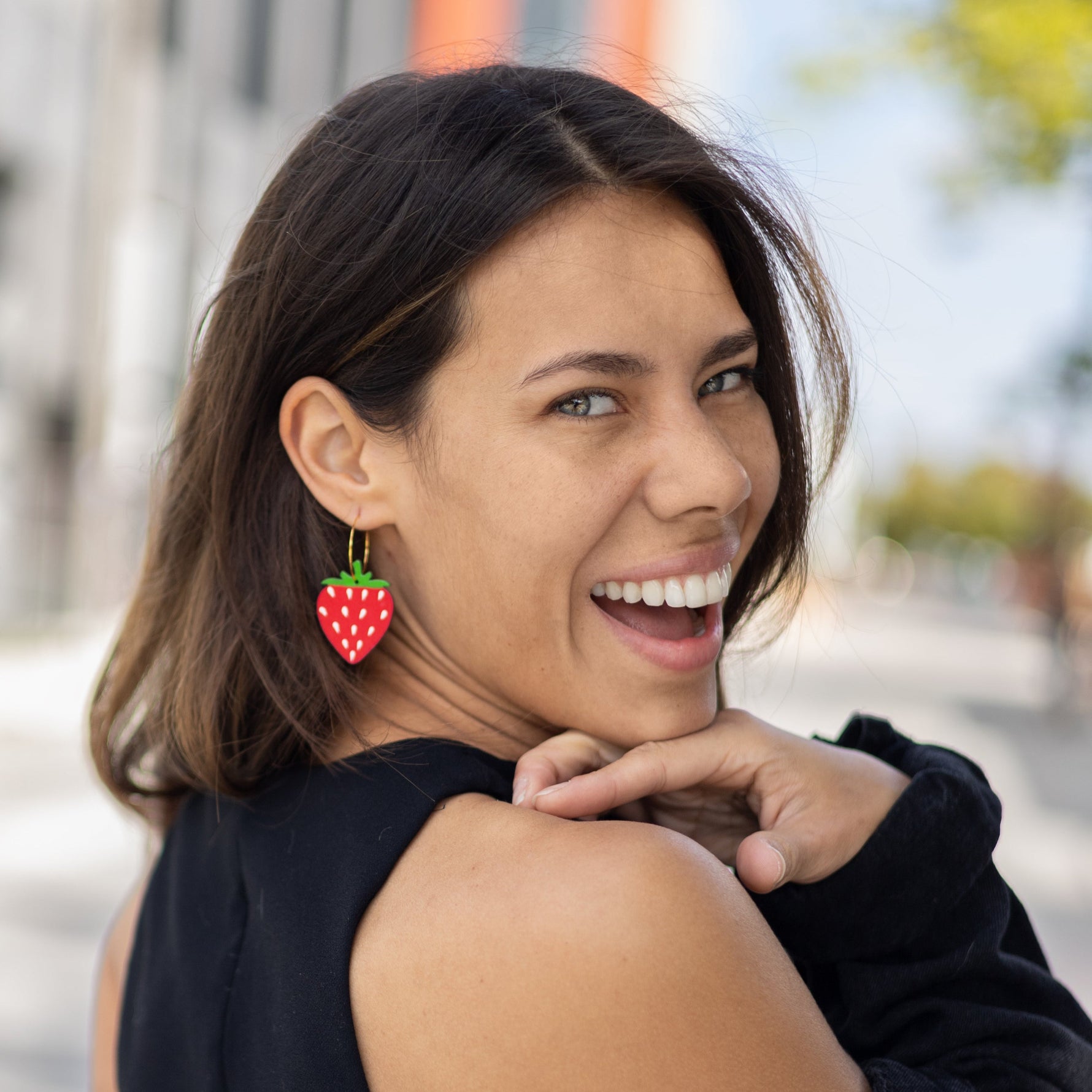 Strawberry Hoop Earrings - Knife Shift