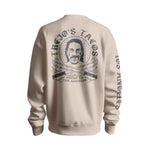 Beige Crewneck Pullover with Machete Logo - Knife Shift