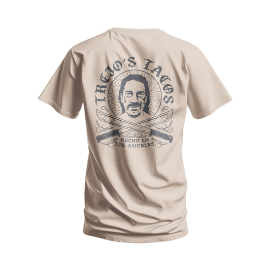 Beige T-Shirt with Machete Logo - Knife Shift