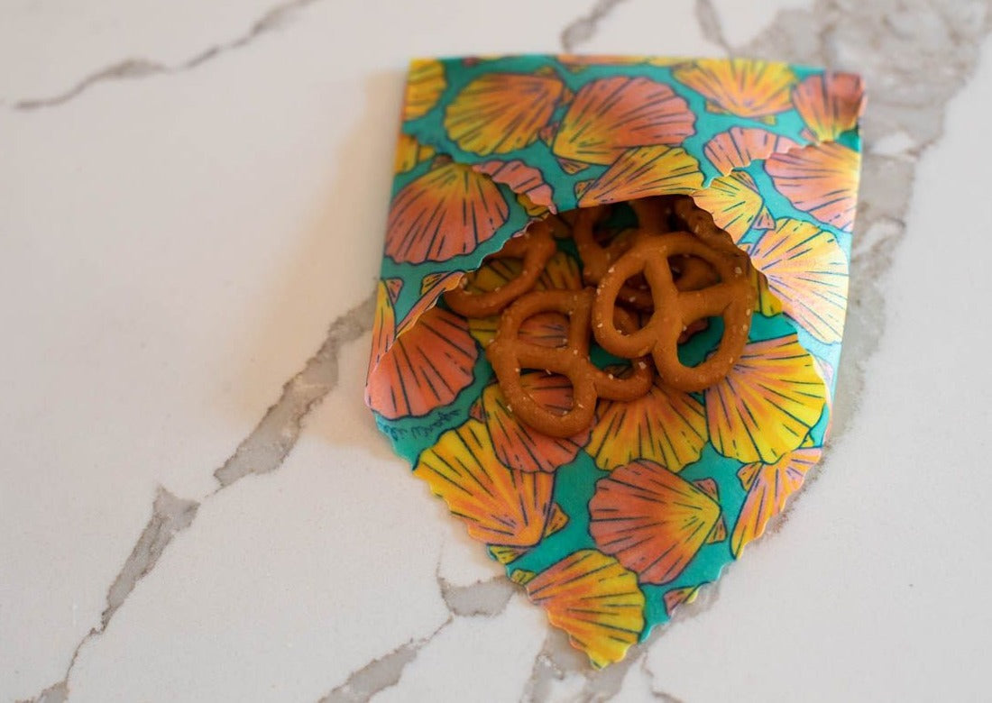 Beeswax Food Wrap - Sunrise Shell Print - Knife Shift