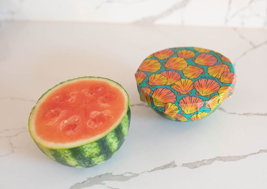 Beeswax Food Wrap - Sunrise Shell Print - Knife Shift