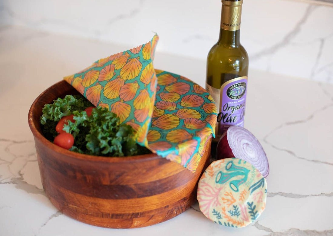 Beeswax Food Wrap - Sunrise Shell Print - Knife Shift