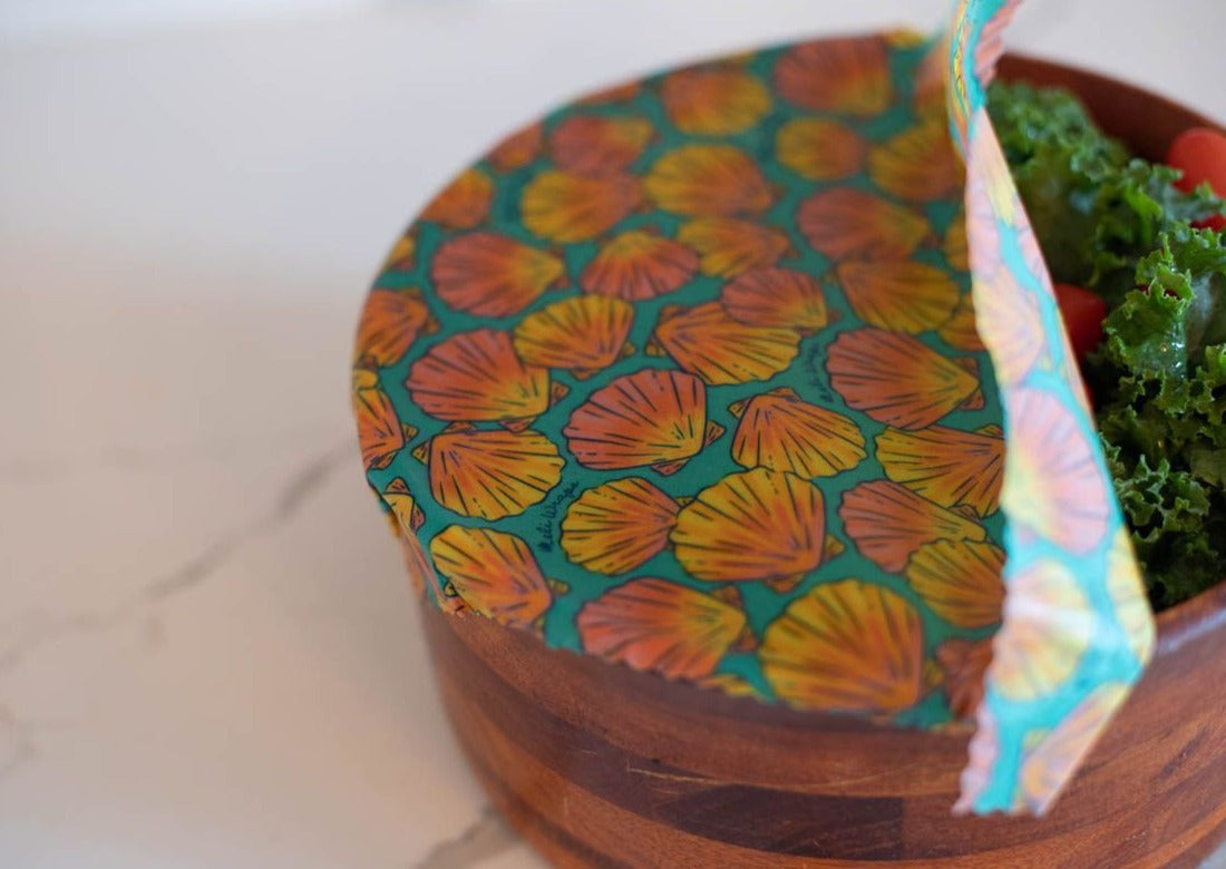 Beeswax Food Wrap - Sunrise Shell Print - Knife Shift