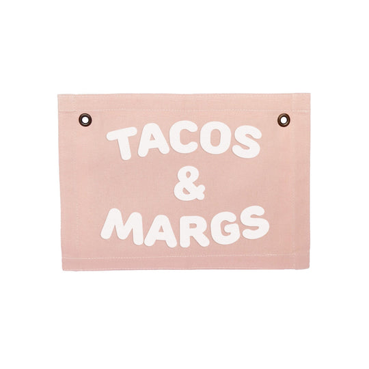 Tacos & Margs Small Canvas Flag - Knife Shift