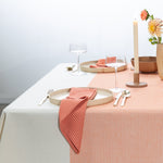 The Stripe Collection Tablecloth Natural & Persimmon - Knife Shift