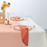 The Stripe Collection Tablecloth Natural & Persimmon - Knife Shift