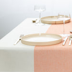 The Stripe Collection Tablecloth Natural & Persimmon - Knife Shift