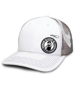 Snap Back Hat - White/Grey Camo Side Logo - Knife Shift