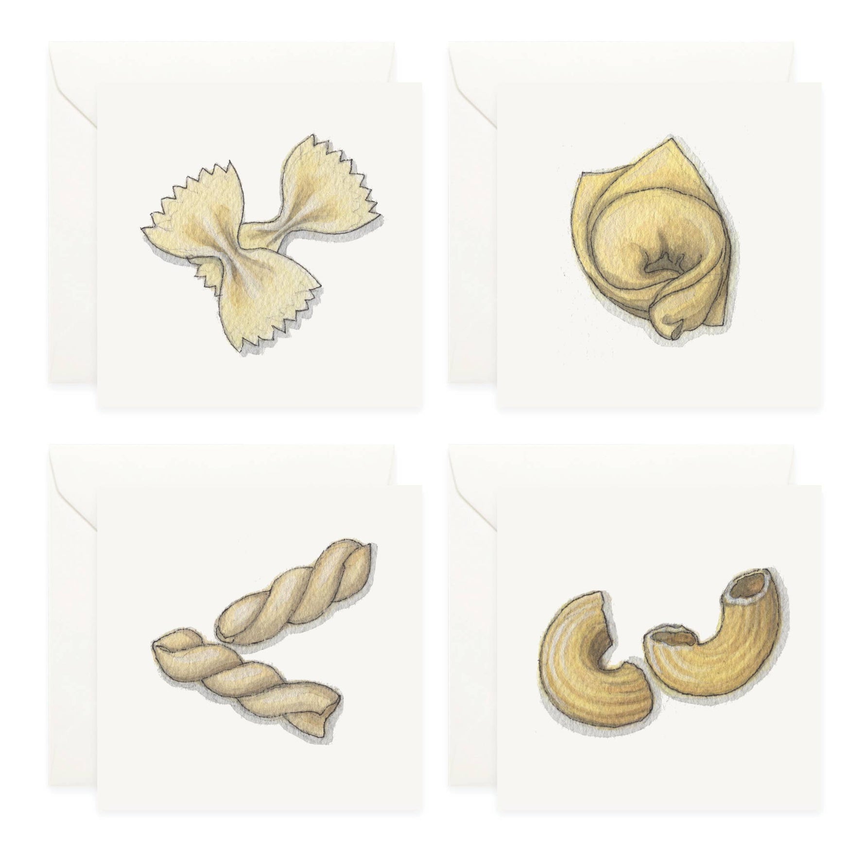 Mini Cards Set / Pasta . Types & Shapes - Knife Shift