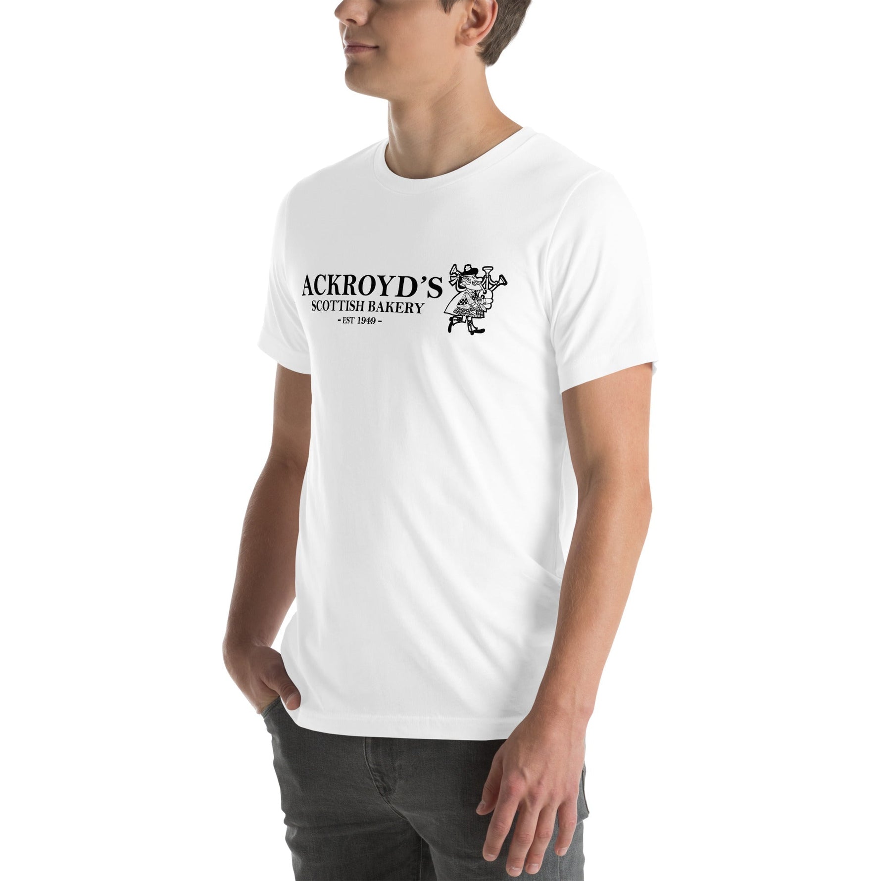 Ackroyd's Bakery Bagpiper Unisex T-Shirt - Knife Shift