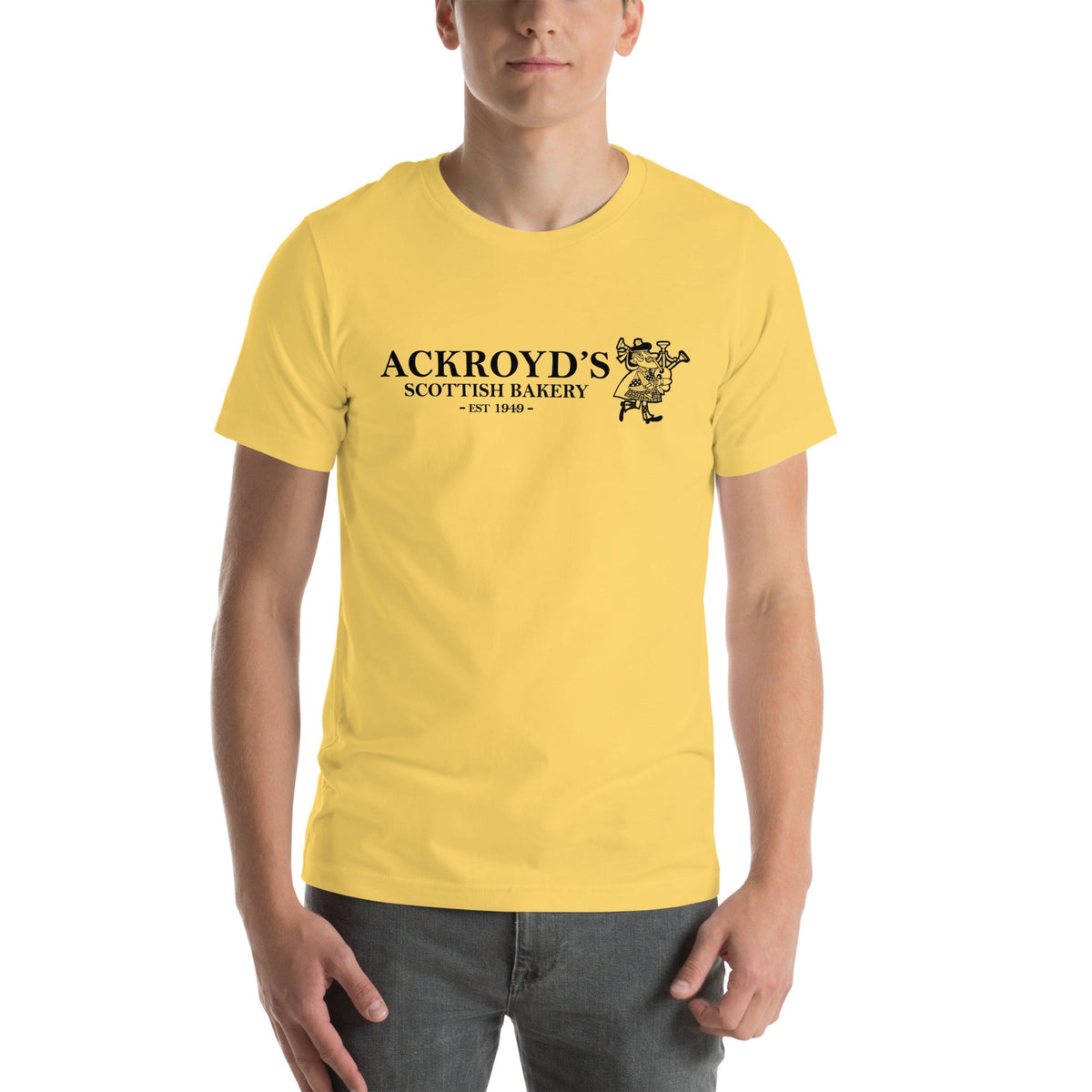 Ackroyd's Bakery Bagpiper Unisex T-Shirt - Knife Shift