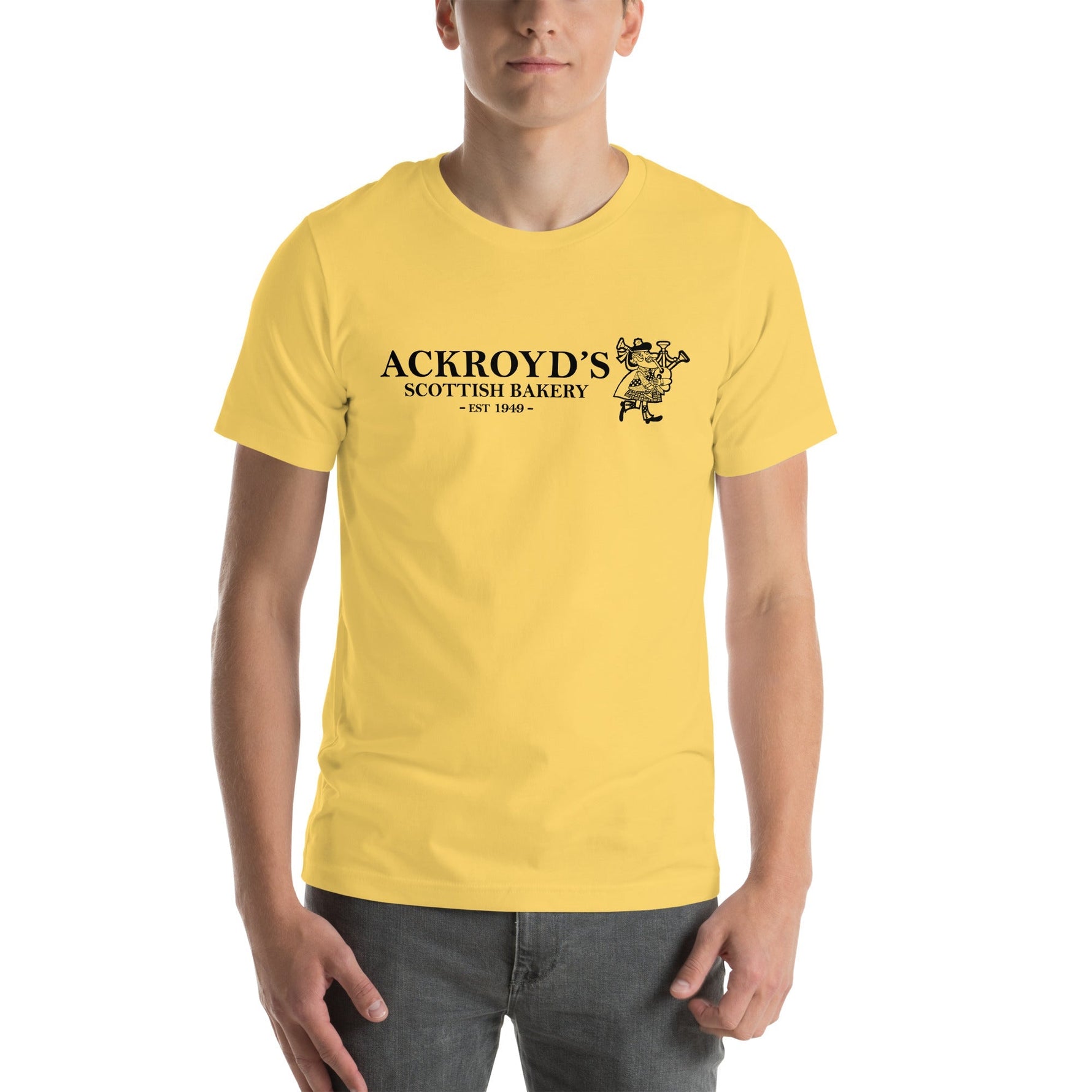 Ackroyd's Bakery Bagpiper Unisex T-Shirt - Knife Shift