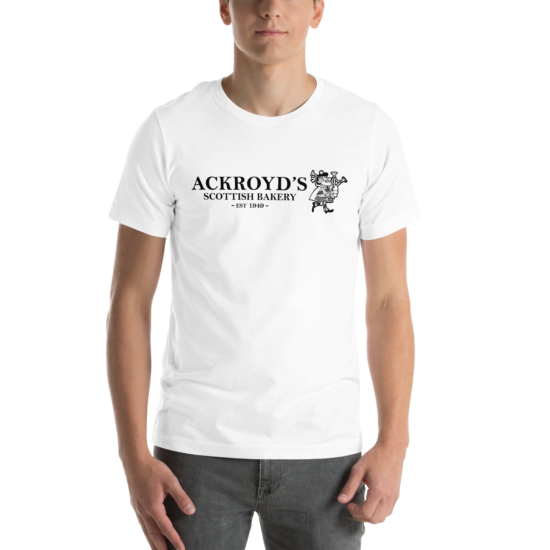 Ackroyd's Bakery Bagpiper Unisex T-Shirt - Knife Shift