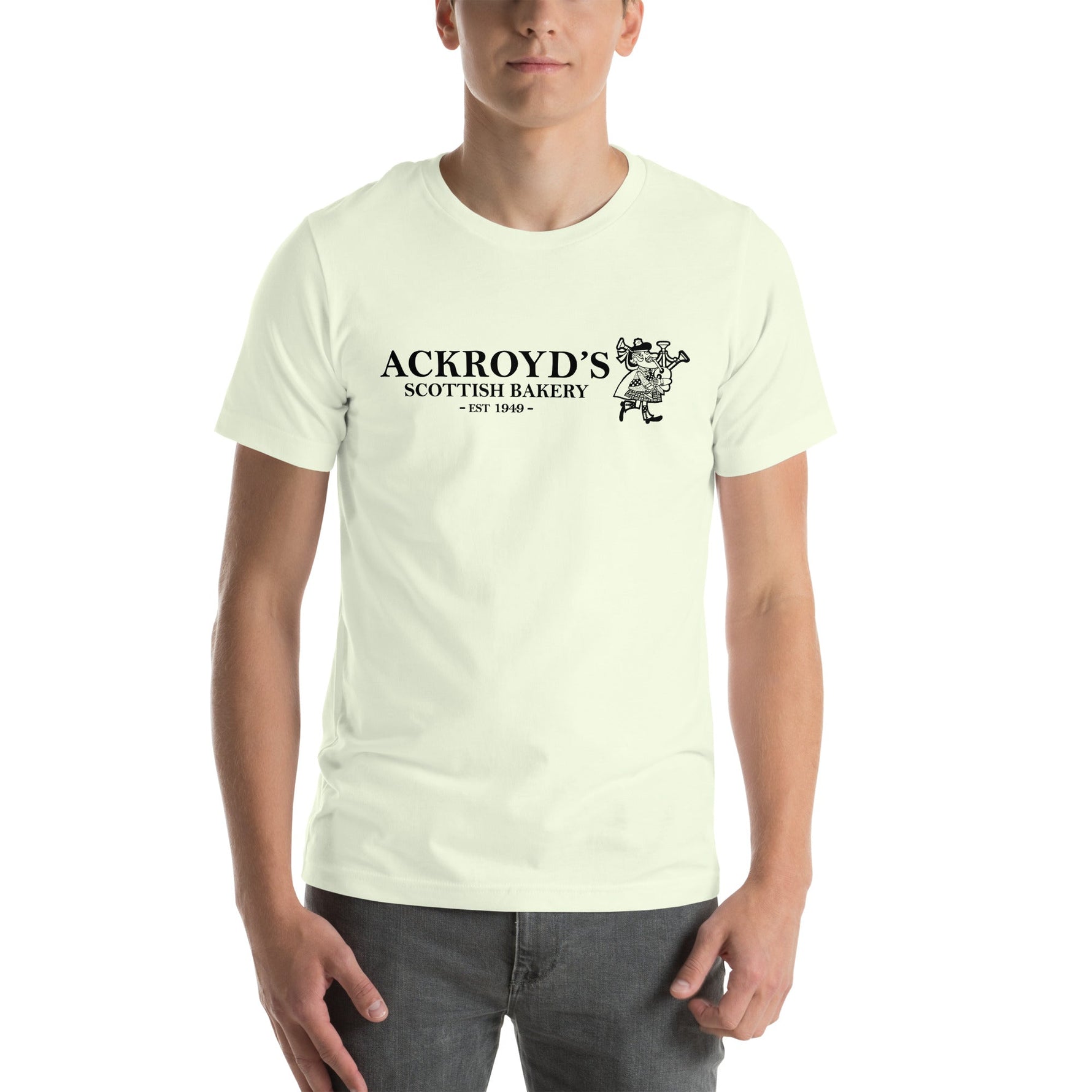 Ackroyd's Bakery Bagpiper Unisex T-Shirt - Knife Shift