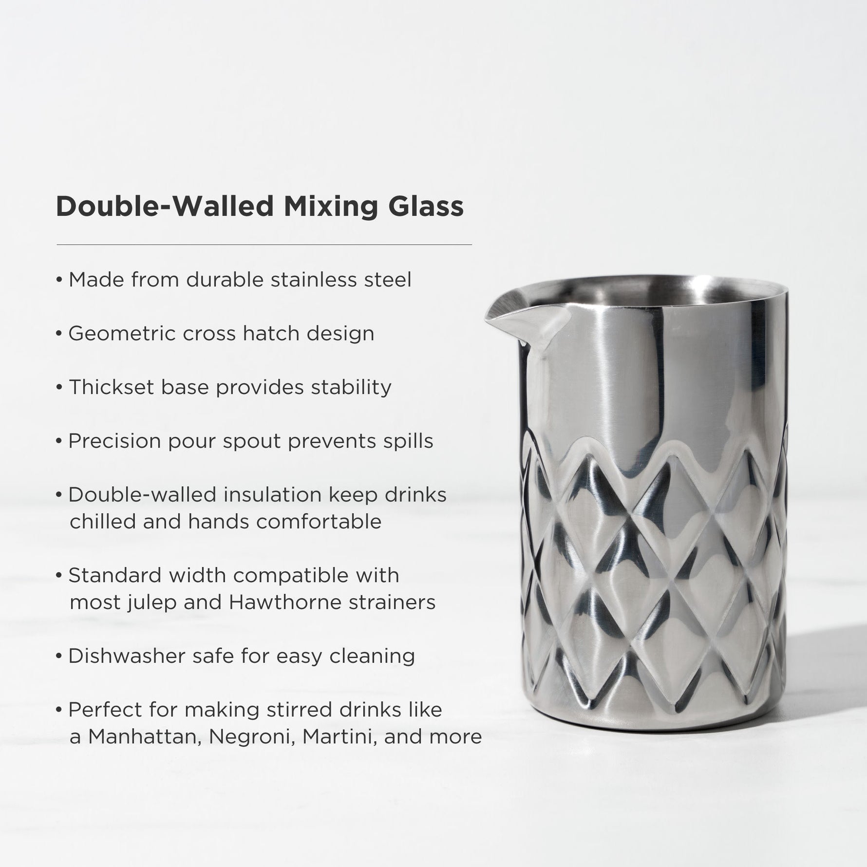 Admiral Stainless Steel Double-Walled Mixing Glass - Knife Shift