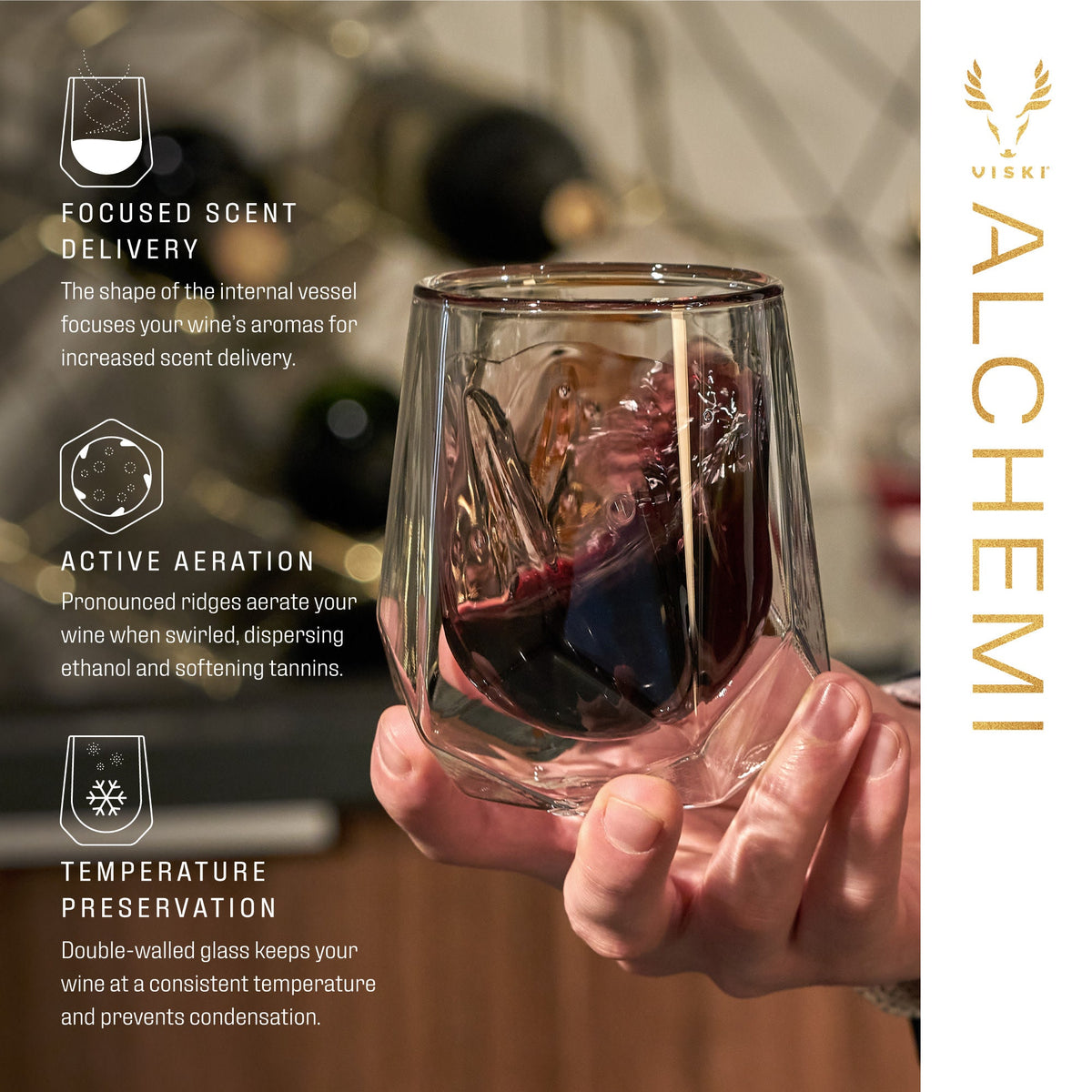 Alchemi Aerating Wine Tasting Glass - Knife Shift