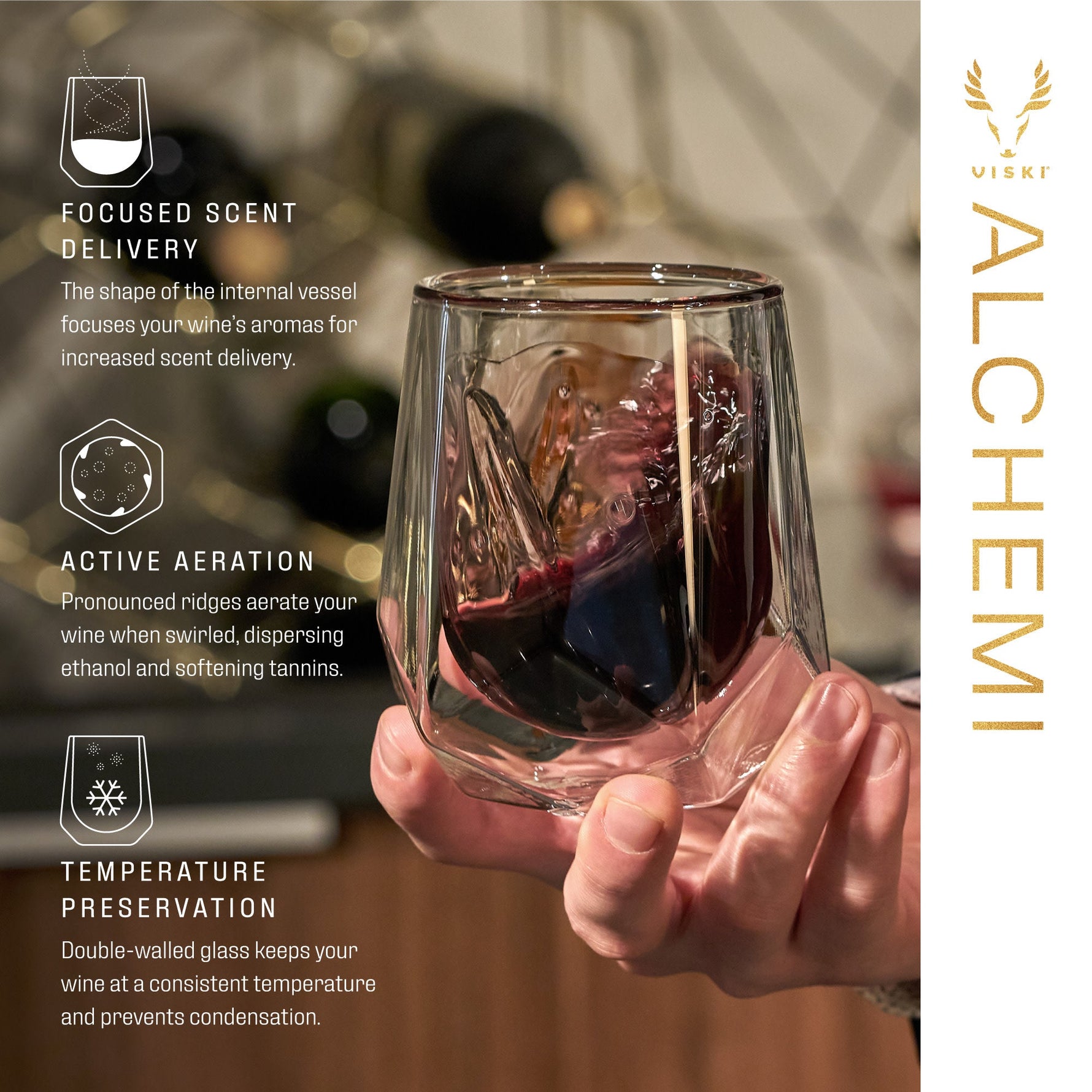 Alchemi Aerating Wine Tasting Glass - Knife Shift