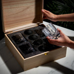8-Piece Ice Sphere Mold and Crystal Rocks Glass Gift Set - Knife Shift