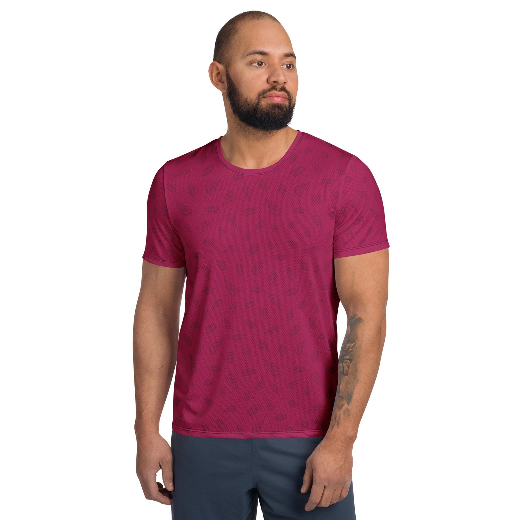 Men's Athletic Tee - Raspberry - Knife Shift