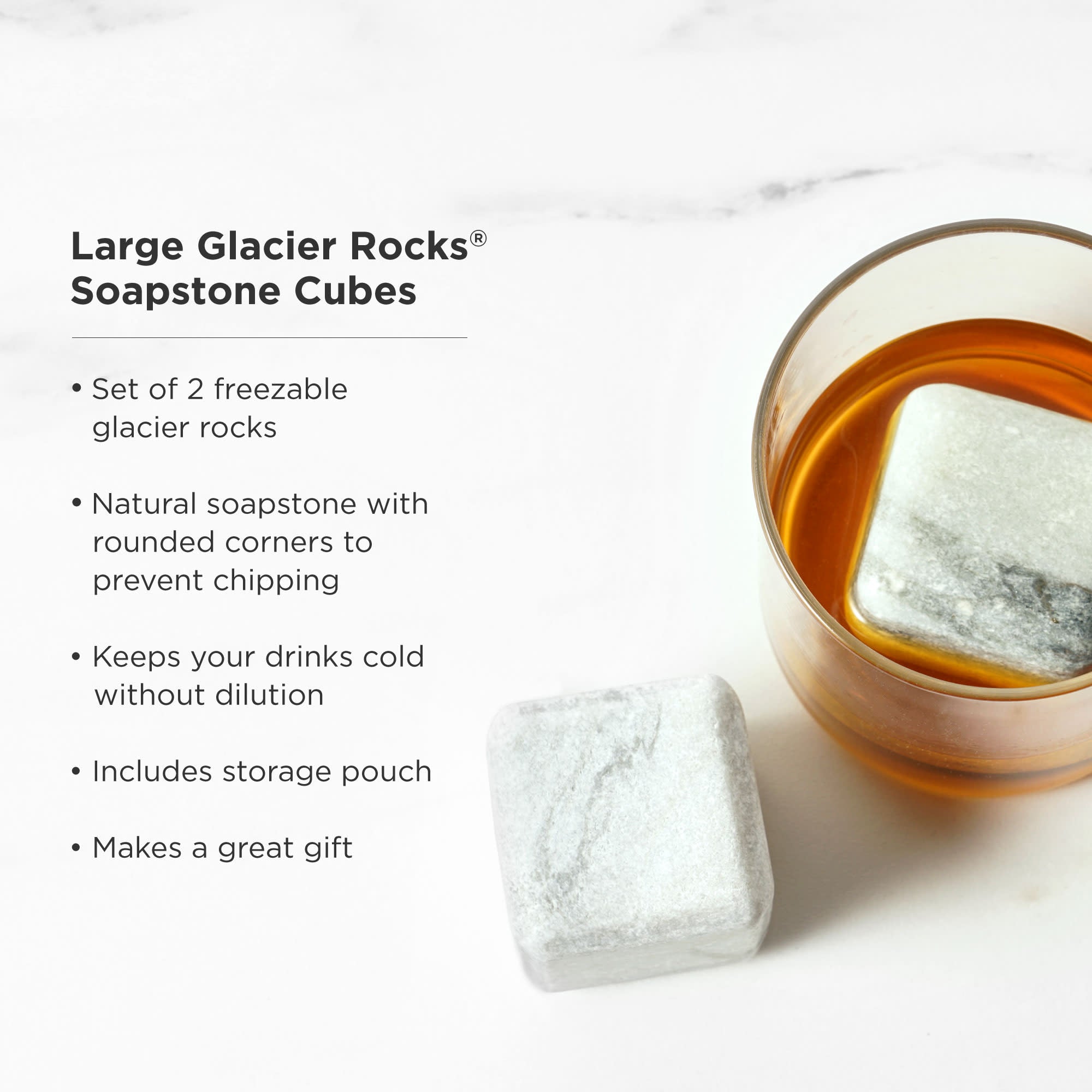 Glacier Rocks Large Soapstone Cube Set of 2 - Thumbnail 5