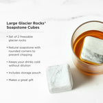 Glacier Rocks Large Soapstone Cube Set of 2 - Knife Shift