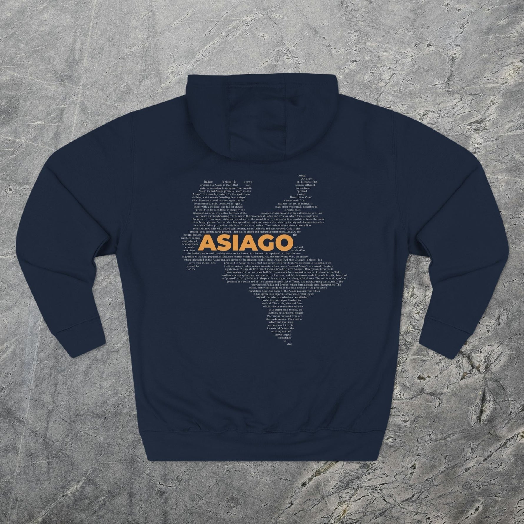 Asiago Cheese Map - Midweight Hoodie-Hoodie-gift ideas for foodies-Knife Shift