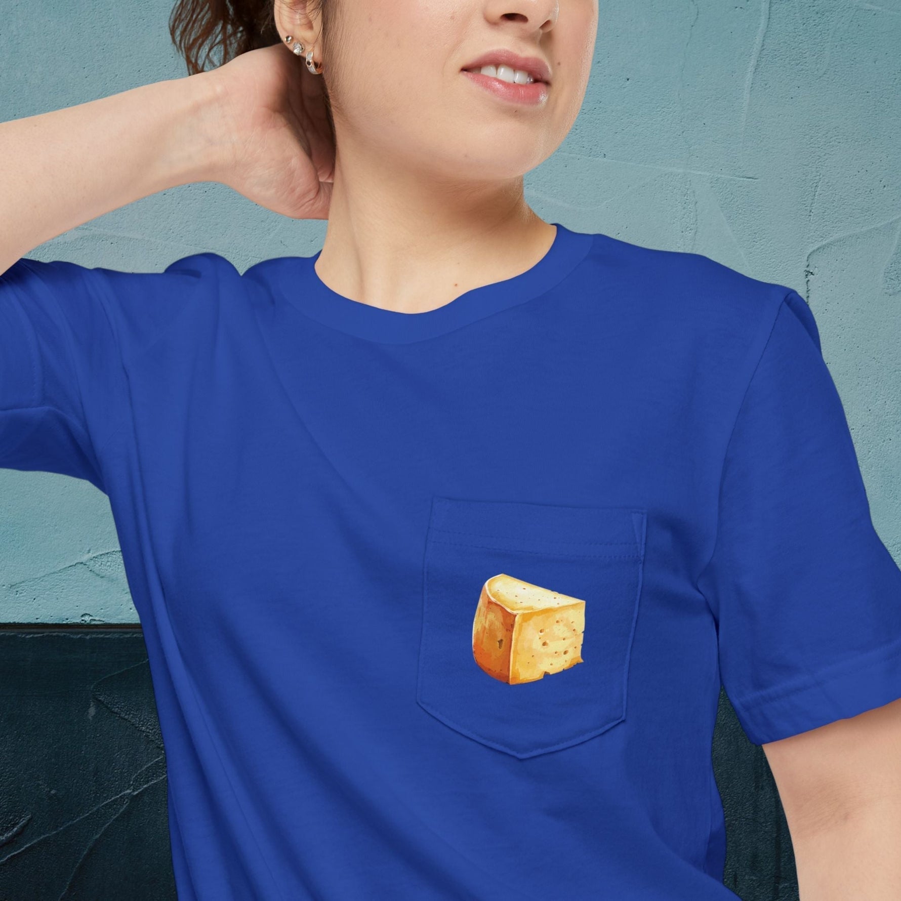 Asiago Cheese Map - Pocket T-shirt-T-Shirt-gift ideas for foodies-Knife Shift