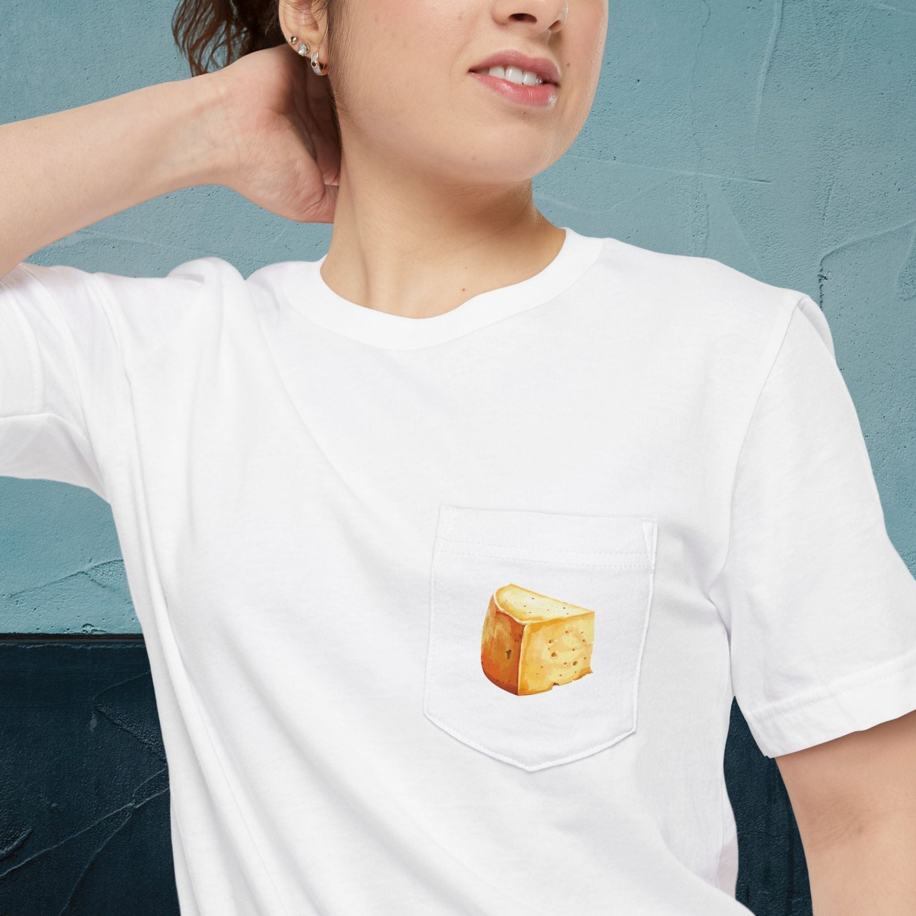 Asiago Cheese Map - Pocket T-shirt-T-Shirt-gift ideas for foodies-Knife Shift