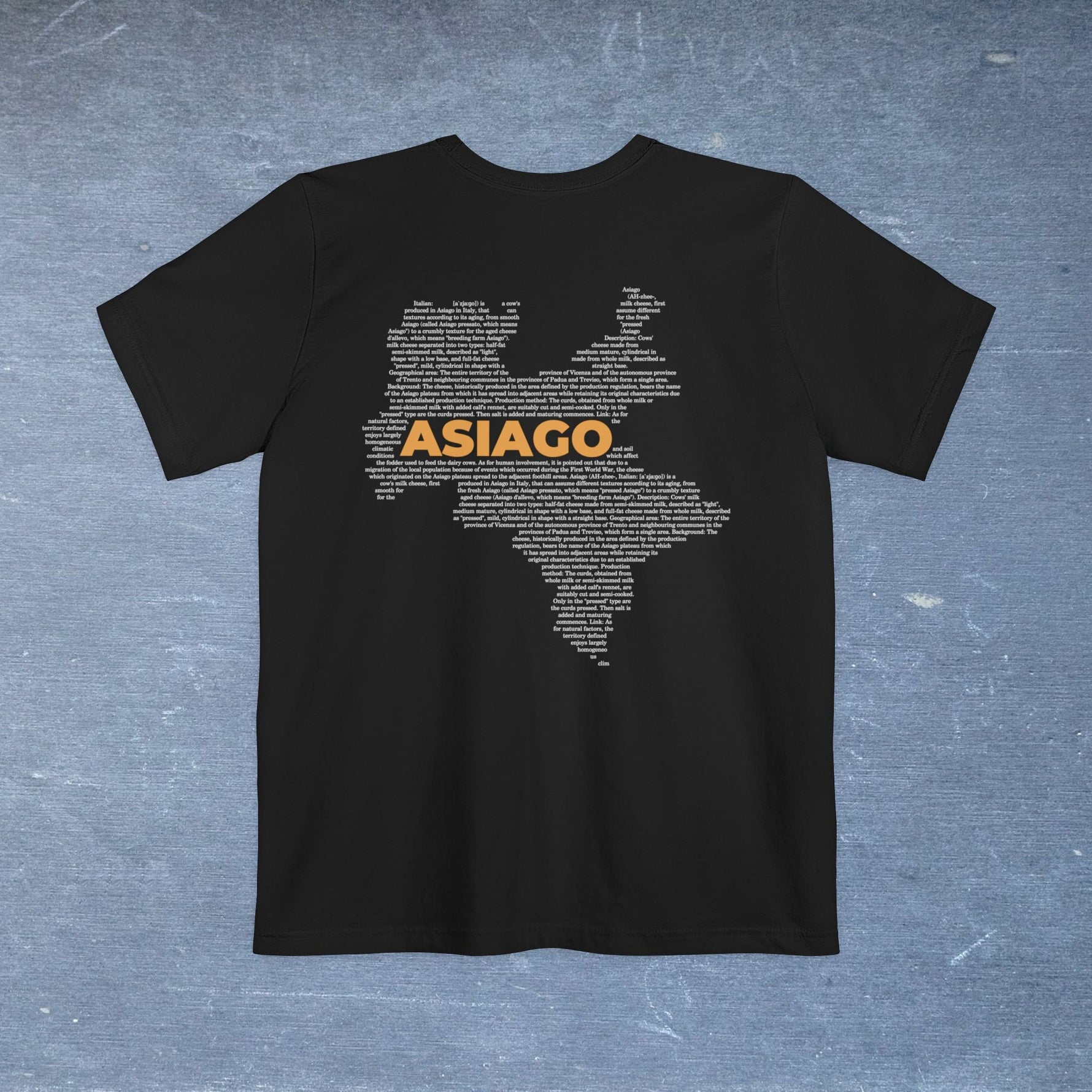 Asiago Cheese Map - Pocket T-shirt-T-Shirt-gift ideas for foodies-Knife Shift