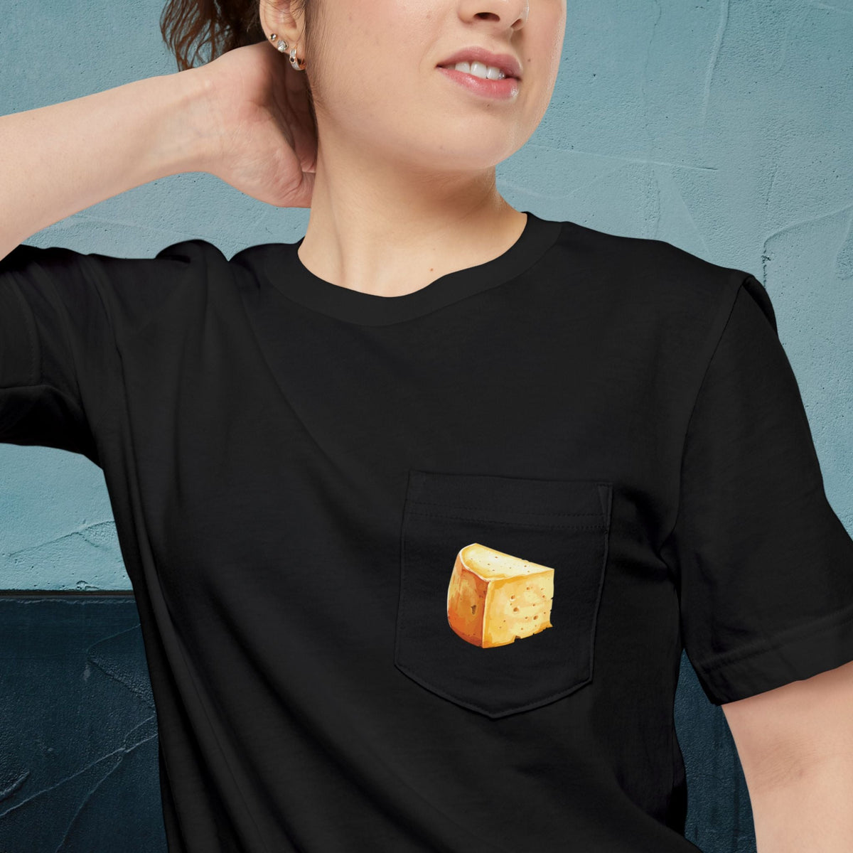 Asiago Cheese Map - Pocket T-shirt-T-Shirt-gift ideas for foodies-Knife Shift