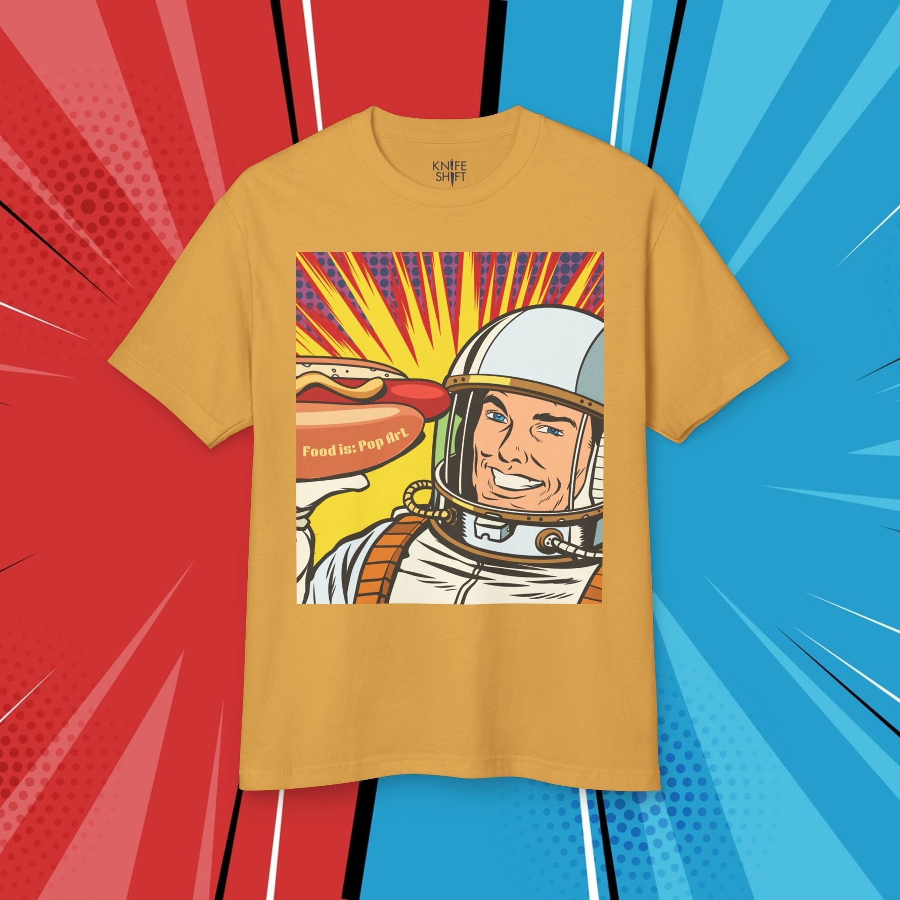 Astronaut Hotdog - Food Pop Art Unisex Tee-T-Shirt-gift ideas for foodies-Knife Shift